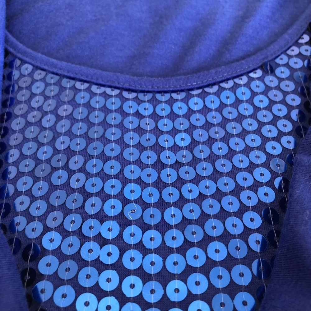 Almost Famous Sleeveless Blue with Sequins Top - Picture 8 of 8